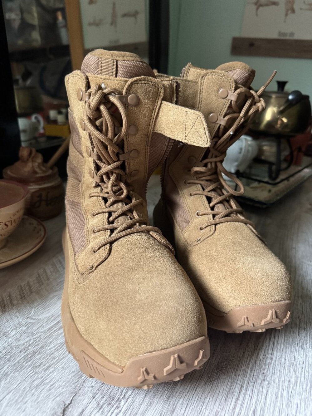 Men's 8" Composite Toe Work Boots, Lightweight Side Zipper